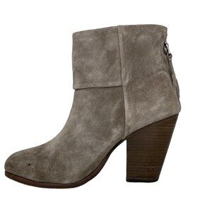 Rag & Bone Ankle Bootie Suede Heel Brown Size 40 US 10